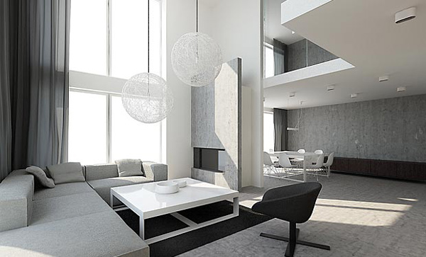 ideas modernas de diseño de sala de estar ventiladas lámparas gráficamente