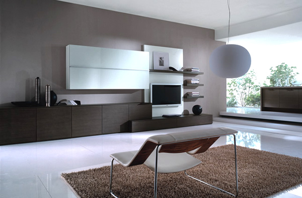 Moderni minimalistinen olohuone design ideoita matto