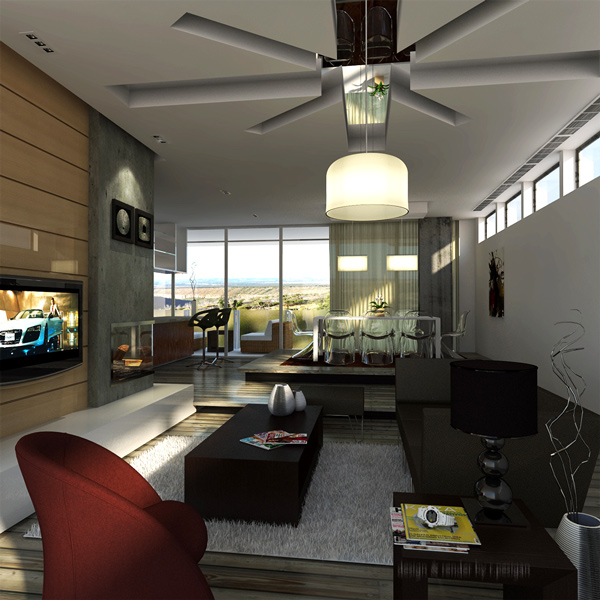ideas modernas de la sala de estar de los materiales de construcción