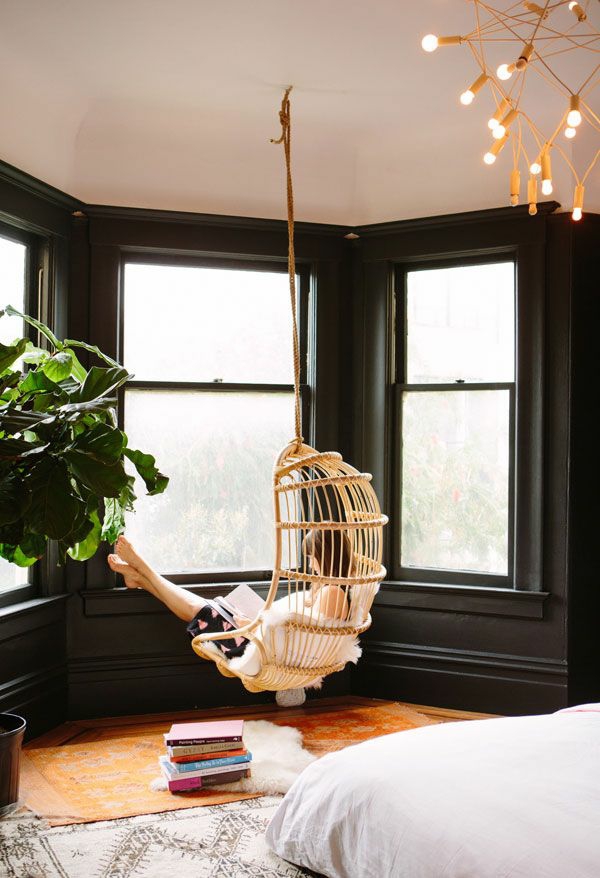 现代卧室家具的想法床挂篮子椅子