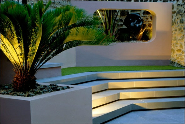modern terrace garden framing