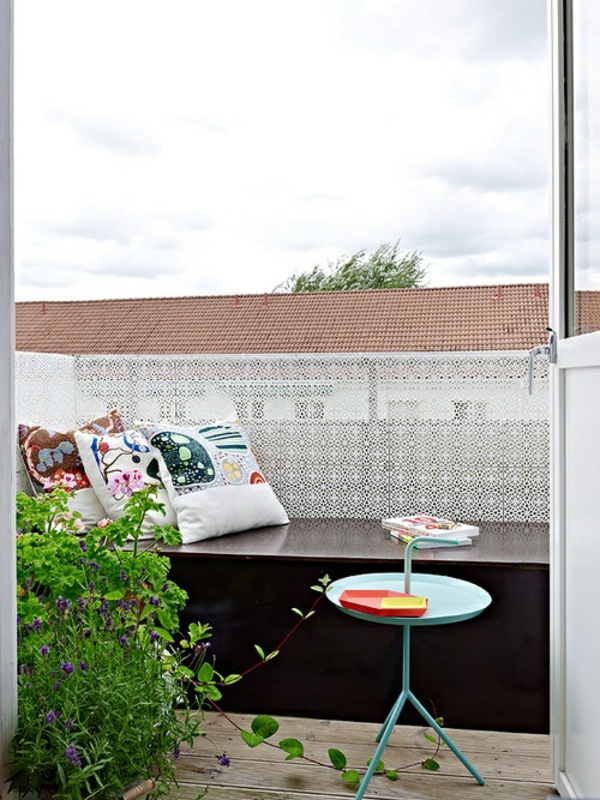 Moderní design terasy čtení rohu venkovní dekorace nápady