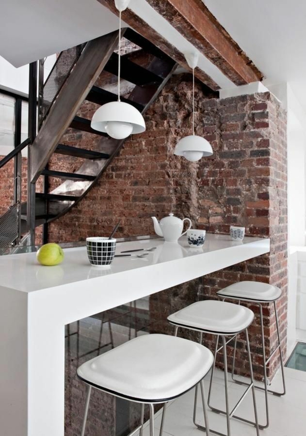 moderne trappe levende ideer bar barstol vedhæng lamper kopper