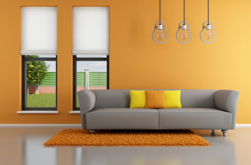 модерни цветове на стените оранжеви топли цветове идеи за стена