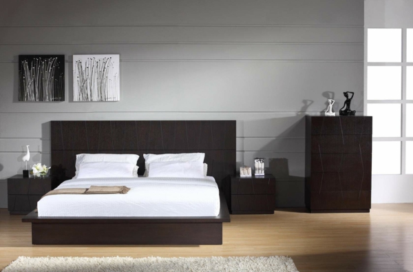 moderne minimalistische slaapkamer met muurkleuren