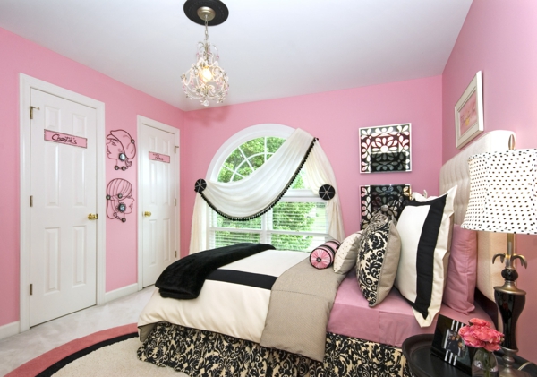 moderne muurkleuren pastel roze slaapkamer