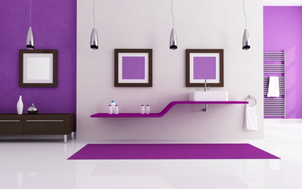 nieuwe muurkleuren paarse badkamer