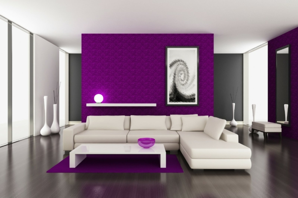 culorile moderne de perete violet gri închis