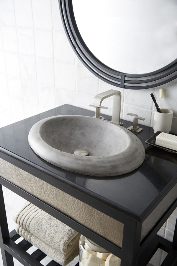 modern washbasin ash wood environmentally friendly mirror