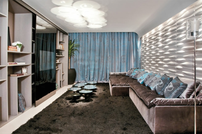现代客厅客厅沙发家具想法地毯地板