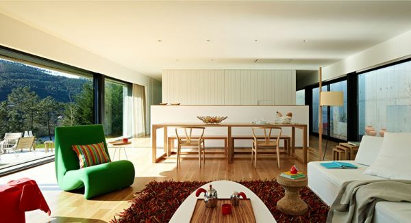 现代客厅设计绿色扶手椅