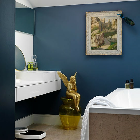 现代浴室华丽雕像镀金浴缸
