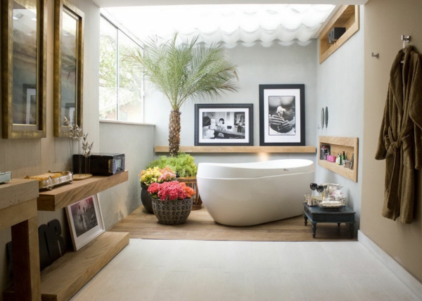 moderni kylpyhuone ideoita palmu