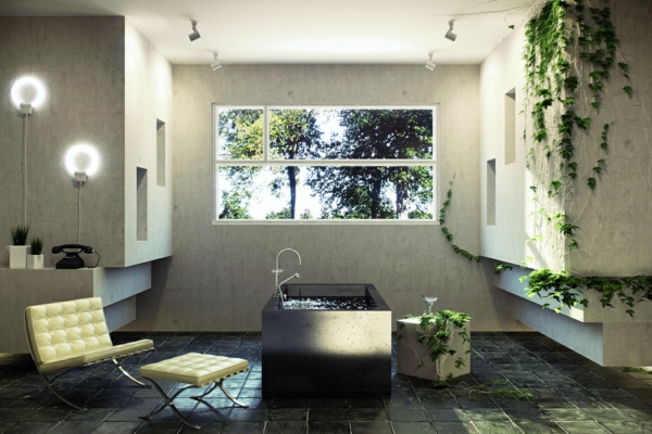 moderni kylpyhuone ideoita ivy kasvi
