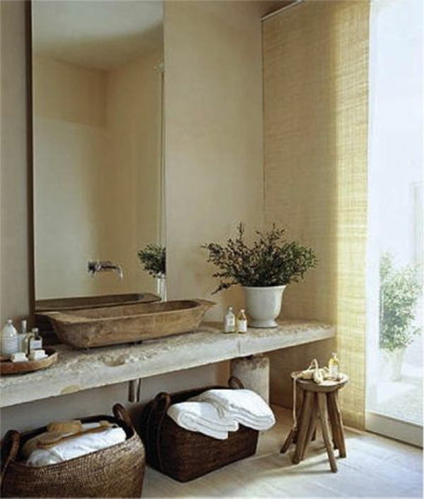 moderni kylpyhuone ideoita vihreitä kasveja