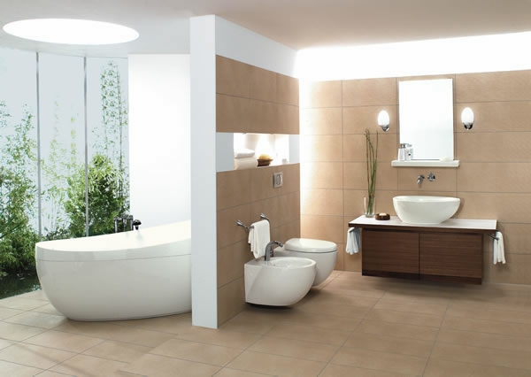 moderni kylpyhuone ideoita väliseinä