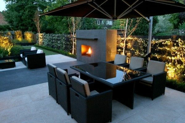 mobilier modern de grădină rattan vatră