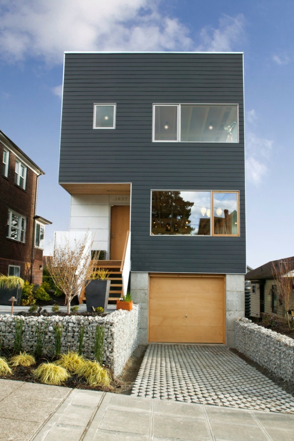 moderne grijze huis inspirerende architectuur