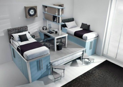 modern youth room furnishing ideas boy's room blue brothers