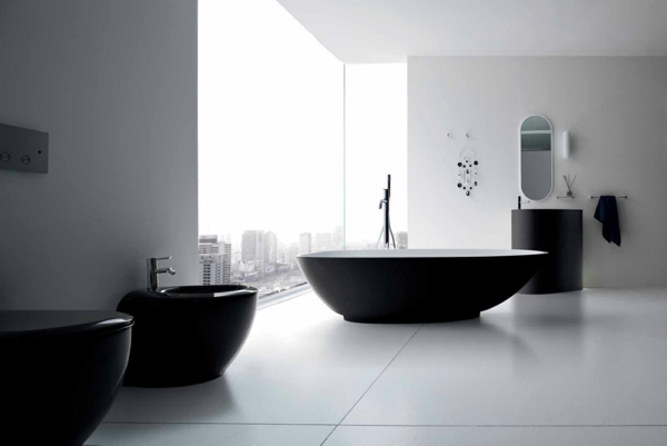 baño moderno fregadero negro