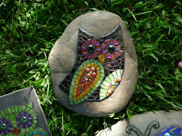 mozaika řemesla výuka zahradní móda sova