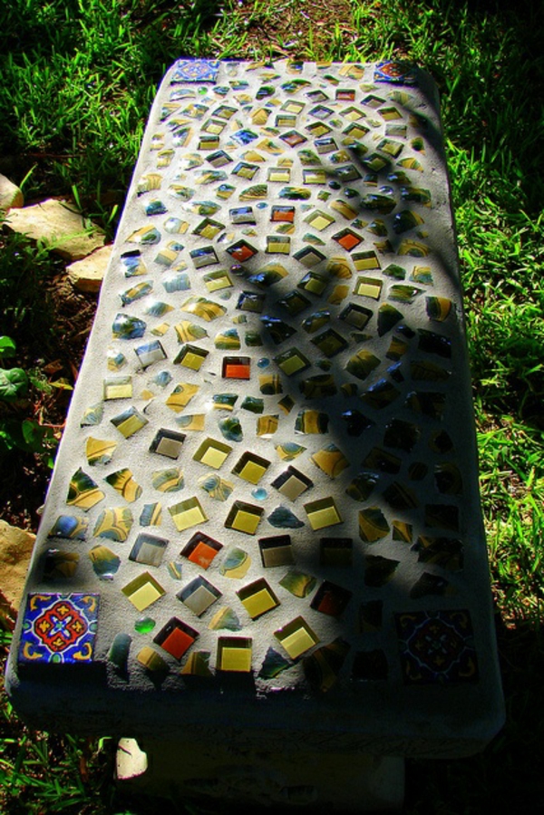 mosaic crafts instruction garden fashion garden bench