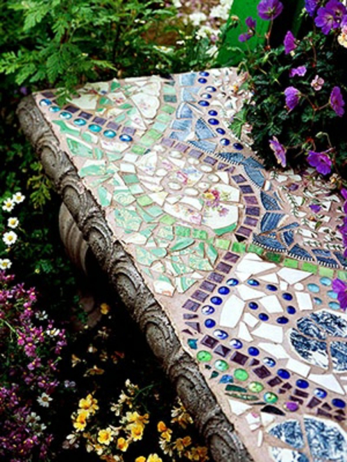 mozaïek tuin kleurrijke tafel