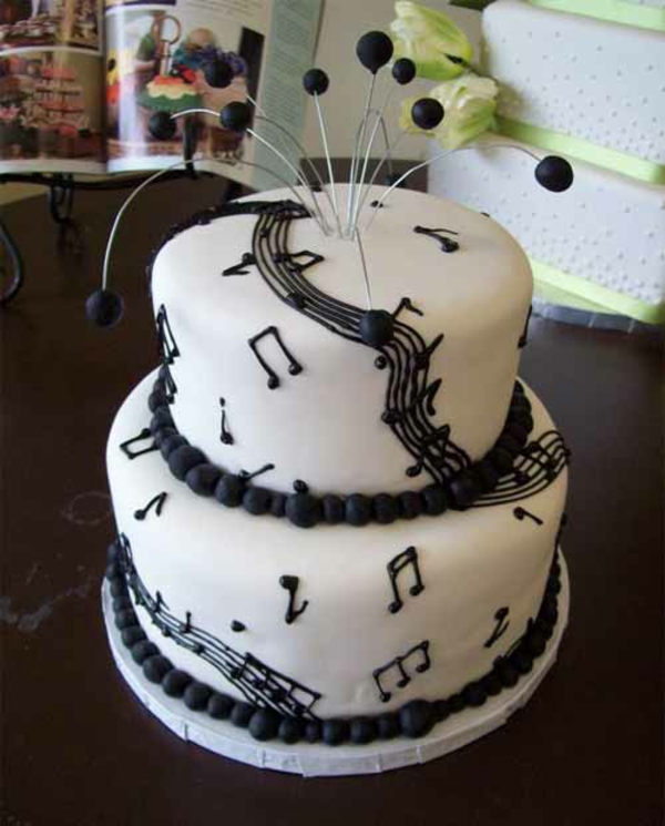 muzikos tortas dizaino dviejų aukštų