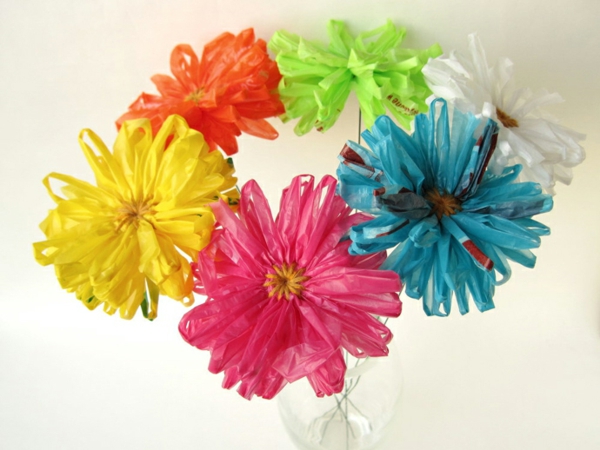 הסרוגה קיימא צריכת פלסטיק שקיות פלסטיק פרחים