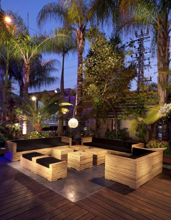 jardin jardin mobilier de nuit lampadaire en bois moderne