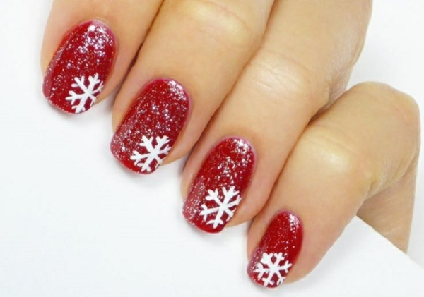 ציפורניים עיצוב תמונה גלרית ציפורניים אמנות חג המולד אדום snowflakes