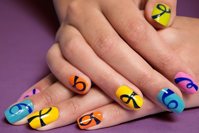 指甲设计理念色彩的想法夏天