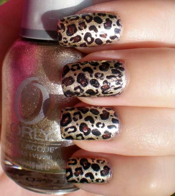 ongles design léopard