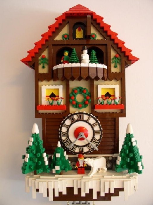 χαριτωμένο κούκος ρολόγια διακόσμηση παιδικό δωμάτιο Lego Χριστούγεννα