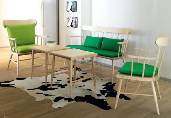 נורדי, סלון, רעיונות, עיצוב, ירוק, כסא, כריות