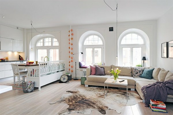 Nordic living room ideas design carpet animal pattern