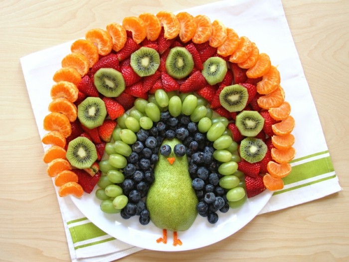 水果孔雀想法手指食物孩子生日