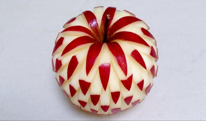 φρούτα σκάλισμα μήλα σκάλισμα διακοσμητικά DIY