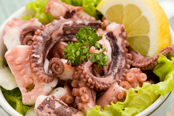 octopus cooking recipes octopus preparing fresh salad