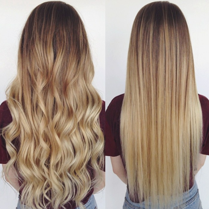 ombre blond дълги косми за коса