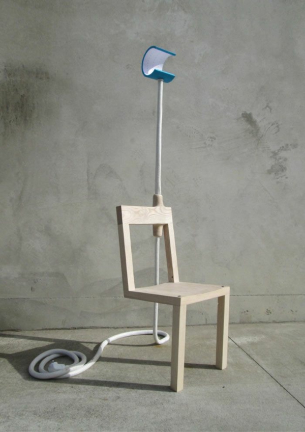 Optical illusion staircase chair floor lamp