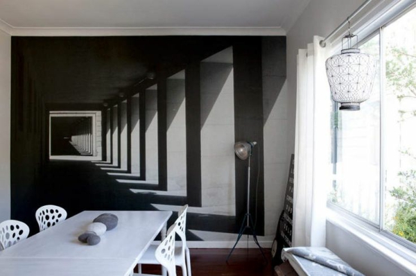 iluzii optice imagini design perete