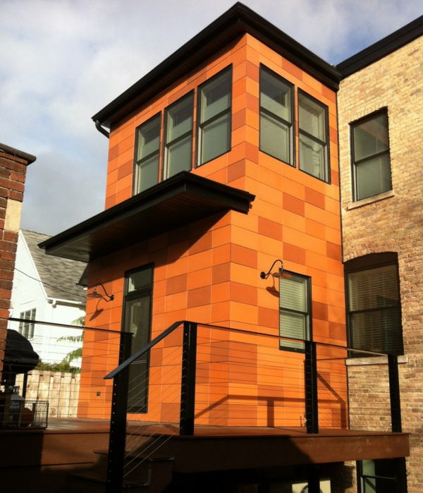 оранжева фасадна облицовка на къщи
