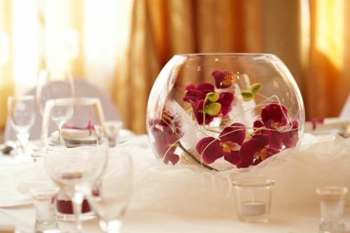 орхидеи таблица декор благородна чаша пълен червен