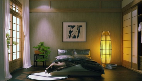 дизайн спалня осветление легло декорация стена