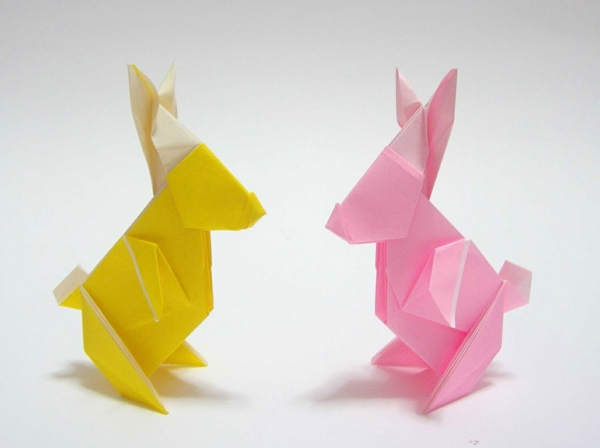 origami bunny tinker pâques idées de décoration lapin de pâques