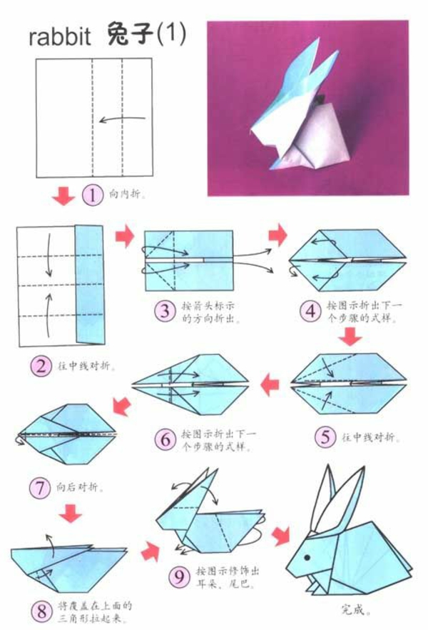 אוריגמי hase origami הוראה פסחא קישוט רעיונות tinker