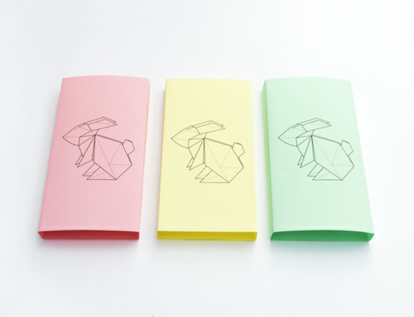 origami λαγουδάκι Πάσχα ιδέες διακόσμησης ζάχαρη με χαρτί χρωματιστό