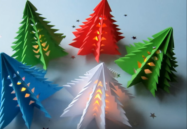 origami noël noël arbre faire en papier