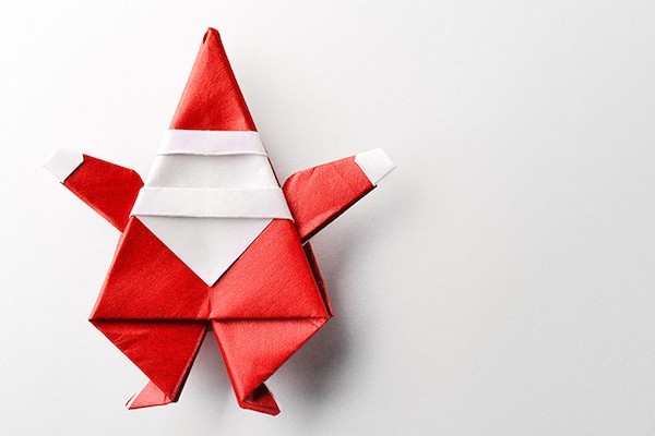 maak origami kerstsanta zelf uit papier